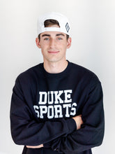 Load image into Gallery viewer, Black Champion Duke Sports Crewneck Sweatshirt
